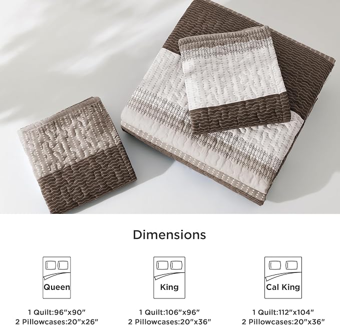 Litanika California King Quilt Set Brown - Image 7