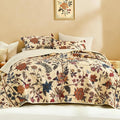 Litanika Floral Beige Quilt California King Size by Litanika