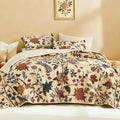 Litanika Floral Beige Quilt King Size by Litanika