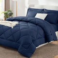 CozyLux Queen Comforter Set Navy Blue by CozyLux