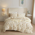 mixinni Aesthetic Floral Duvet Cover Set King Size, Farmhouse Boho Yellow by mixinni