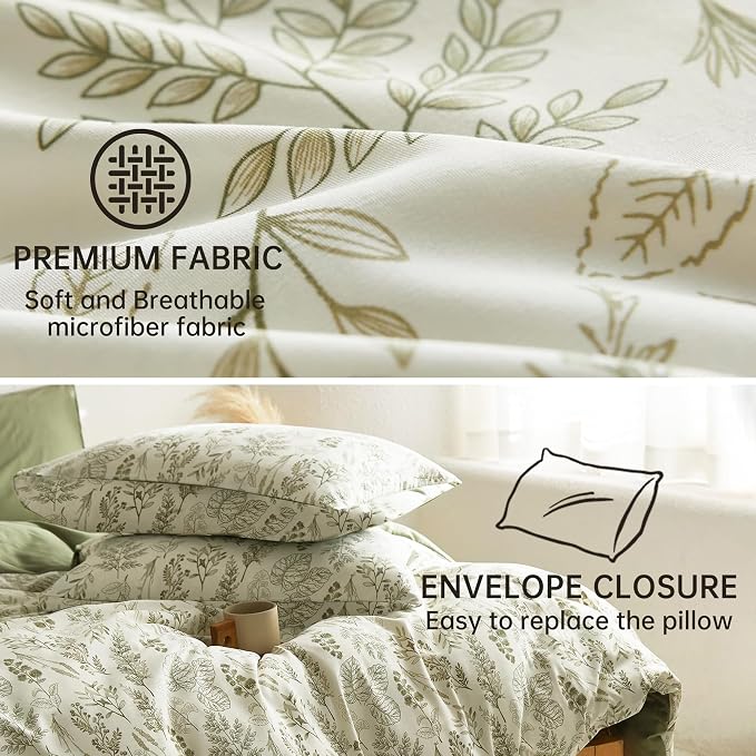 BOLINLIVING Floral Duvet Cover Full Size, Breathable Soft Microfiber Bedding Set - Image 6