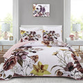 Drucon Floral Quilt Set Queen 3 Pieces Boho Blush Quilt Coverlet Set Soft by DRUCON