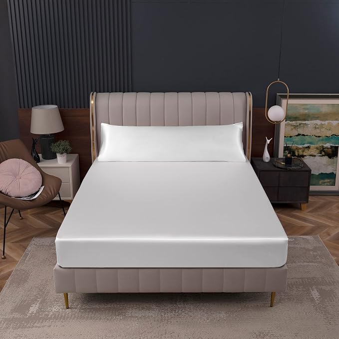 Homiest White Satin Fitted Sheet - Image 7
