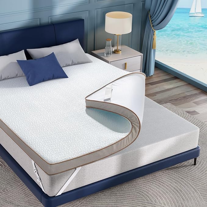BedStory Cooling Mattress Topper Queen Size, 3 Inch Gel Infused Memory Foam - Image 8