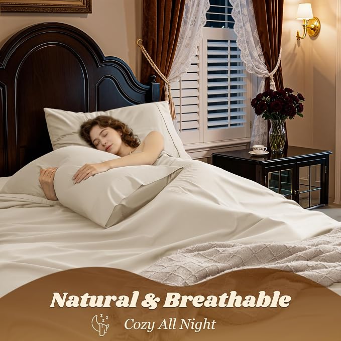 LBRO2M 1000 Thread Count 100% Egyptian Cotton Sheets Set King Size, 4 Piece - Image 6