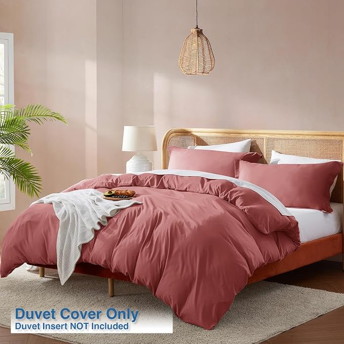 Nestl Pink Clay California King Duvet Cover Sets - Image 2