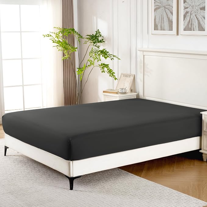 ROSE&RISY Black King Fitted Sheet, Soft and Breathable - Image 3
