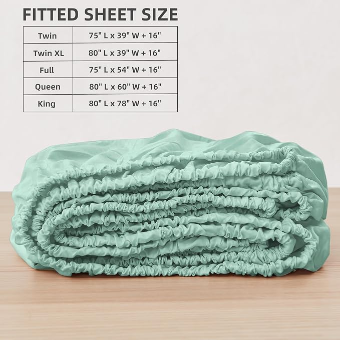 HBHLFZ Twin XL Fitted Sheet Only, Soft Breathable Bottom Sheet - Image 2