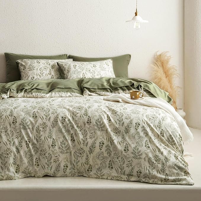 BOLINLIVING Floral Duvet Cover Full Size, Breathable Soft Microfiber Bedding Set by BOLINLIVING