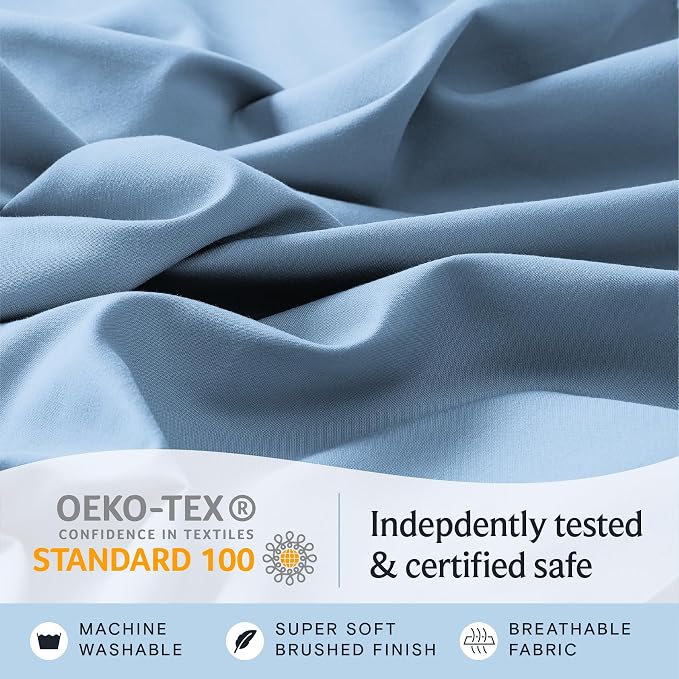 LuxClub 4 PC Queen Sheet Set, Breathable Luxury Bed Sheets, Deep Pockets 18" - Image 5