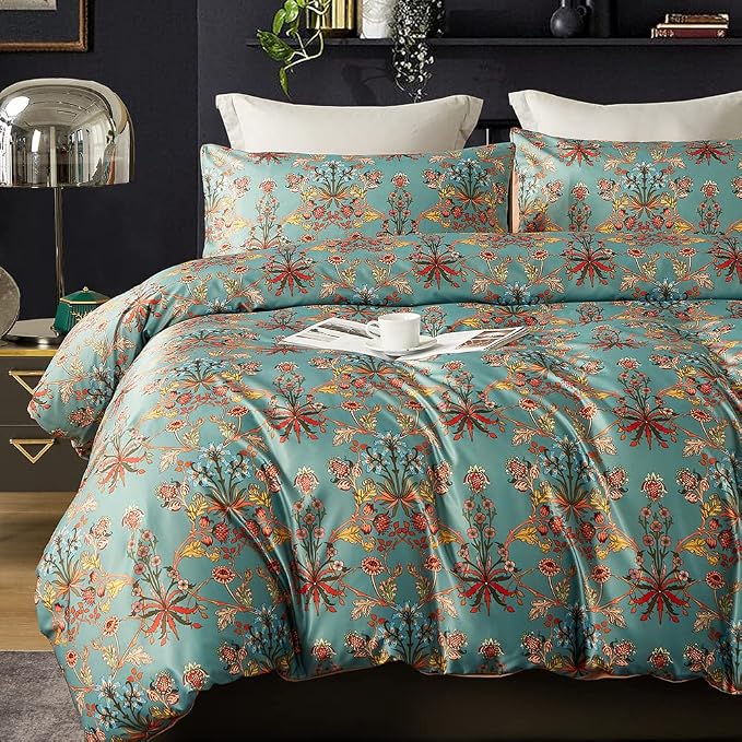 Cupocupa Duvet Cover Queen Size Set Boho Floral Pattern Queen Size Bed Vintage by CupocupaHomeCollection