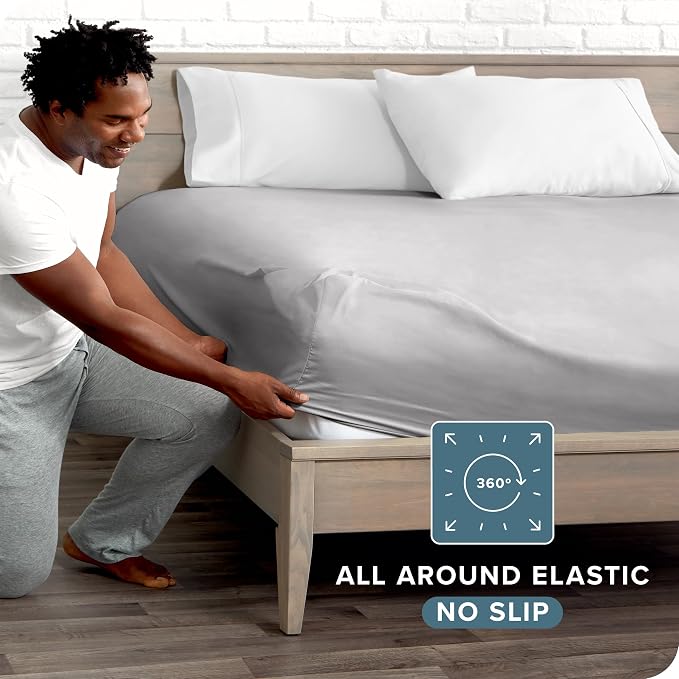 Bare Home Fitted Bottom Sheet Queen - Image 3