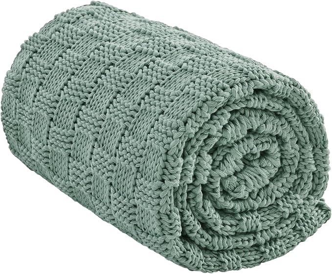 Knitted Weighted Blanket for Adult, No Beads Heavy Blanket 60” x 80'' 12lbs by Unknown