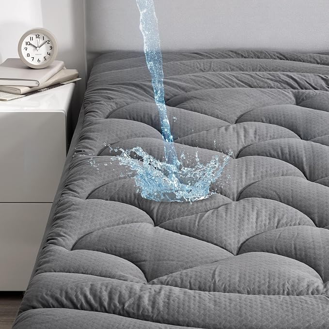 SLEEP ZONE Waterproof King Mattress Pad, Soft Mattress Topper, Fitted Mattress by SLEEPZONELIFE