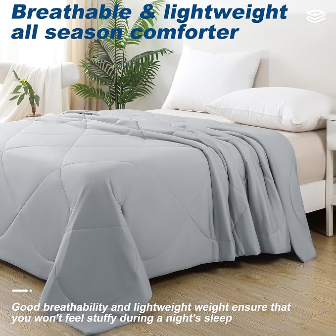 Cooling Comforter Queen Size, Double-Sided Cold Tech Fabric Quilted Bed - Image 8