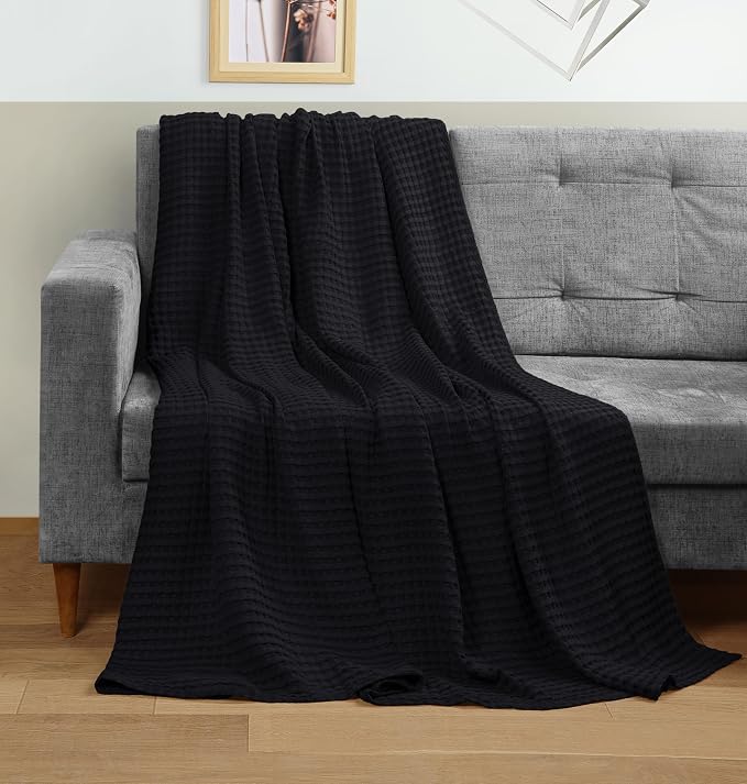 Utopia Bedding 100% Cotton Waffle Weave Blanket King Size - Image 3
