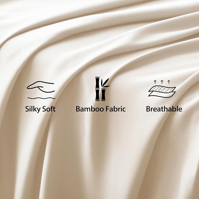Bamboo Viscose Flat Sheets Only, 400 Thread Count Sateen Weave Full Size Flat - Image 3