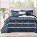 Andency Navy Twin Quilt Set, 2 Pieces Boho Lightweight Soft Striped Bedspread by Andency