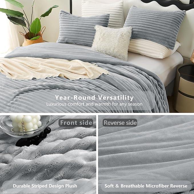 CozyLux Fluffy Queen Comforter Set - Image 4