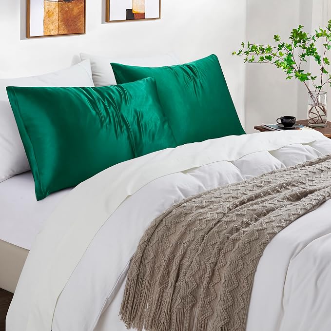 Satin Pillowcases with Zipper （20x36）, King Size Pillowcases Set of 2 - Image 5