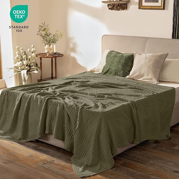 PHF Cooling Waffle Blanket Queen Size, Lightweight 60% Rayon from Bamboo & 40% - Image 4