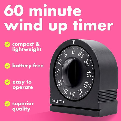 60 Minute Wind Up Timer Visual Mechanical Timer, from 0 to 60 Minutes, - Image 2