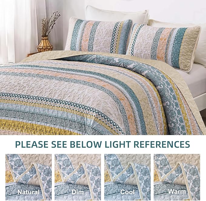 WONGS BEDDING Boho Quilt Set Twin Size - Image 5