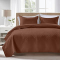 FLYMME Twin Quilt Bedding Set, Modern Geometric Weave Stripe Pattern, Soft by FLYMME
