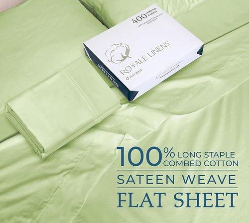 400 Thread Count 100% American Grown Cotton Flat Sheet - Image 2