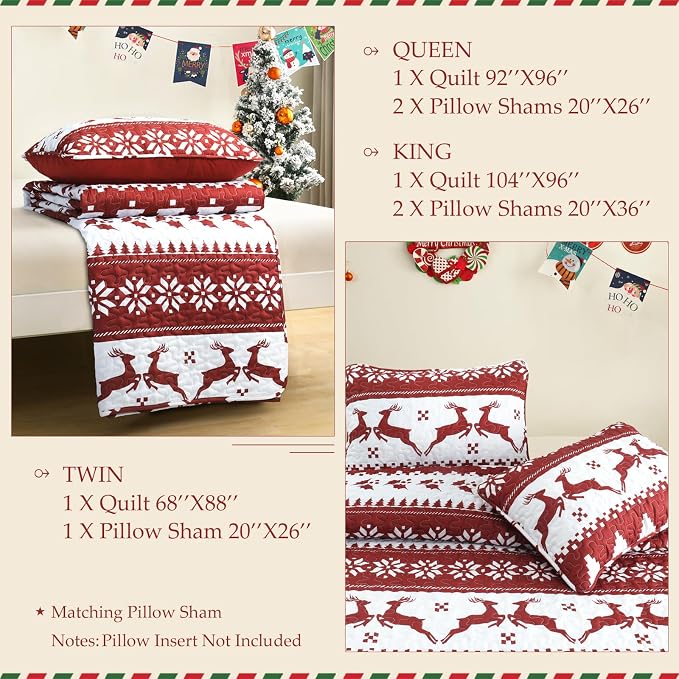 Exclusivo Mezcla Reversible Christmas Quilts Queen Size - Image 6