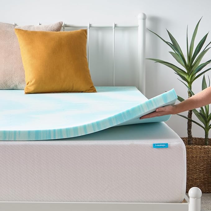 Linenspa 2 Inch Swirl Gel Memory Foam Mattress Topper, Twin Size – Cooling Gel - Image 7