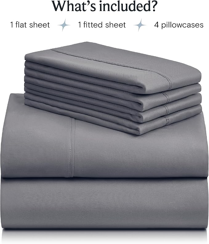 LuxClub 4 PC King Size Sheet Set Bed Sheets Deep Pockets 18" Wrinkle Free - Image 2