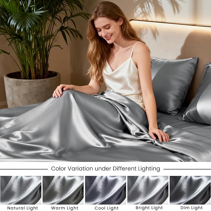 Love's cabin Twin Satin Sheet Sets - Image 7