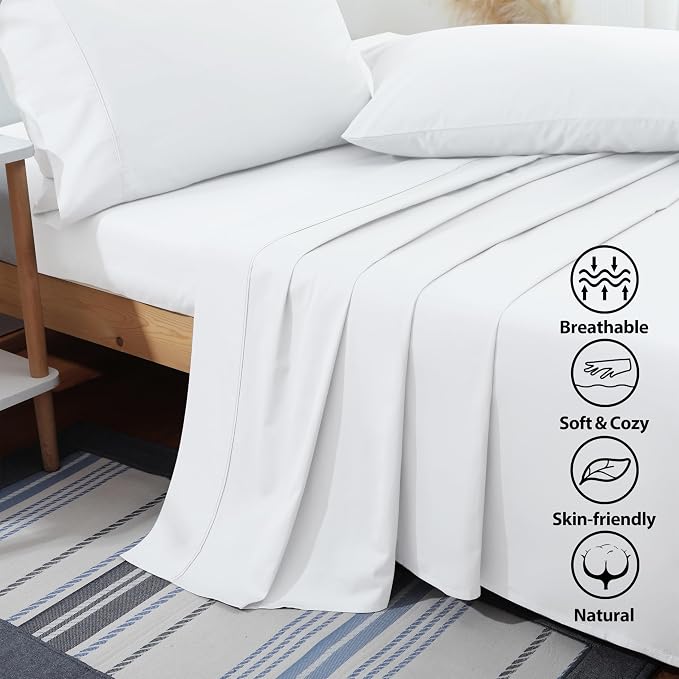 Flat Sheet Only Queen Size, 400 TC 100% Egyptian Cotton Flat Sheet - Image 3