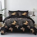 Yogeneg 7 Piece Bed in a Bag Full Size Comforter Set Black Bedding Set by YOGENEG