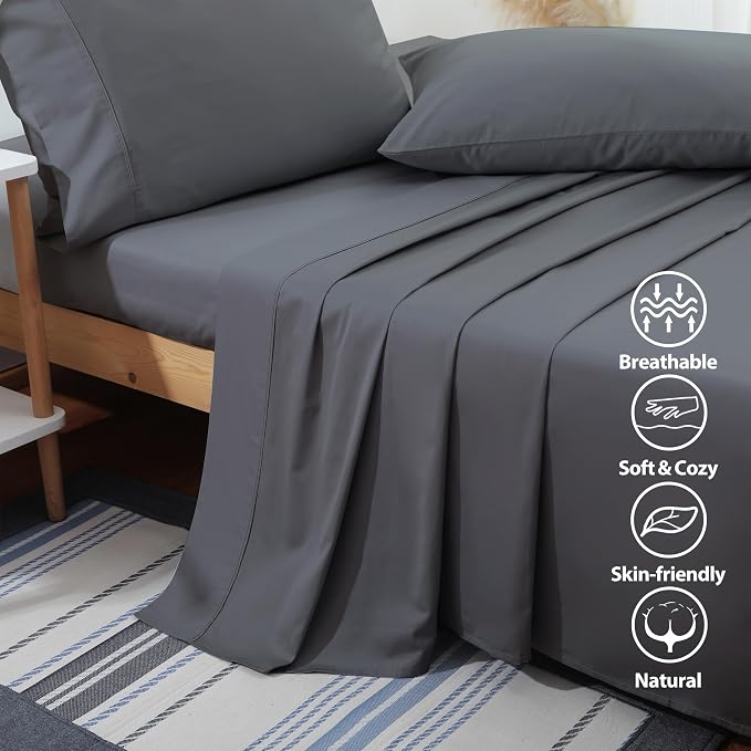 Flat Sheet Only Twin Size, 400 TC 100% Egyptian Cotton Flat Sheet - Image 3
