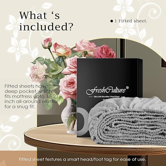 FreshCulture Twin XL Fitted Sheet Only – Premium Hotel-Quality Fitted Sheet - Image 5