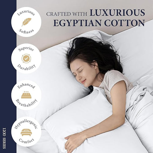 100% Egyptian Cotton King Size Sheets Set - Image 2