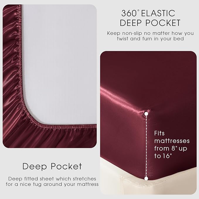 FreshCulture Satin Sheets King Size - Image 4