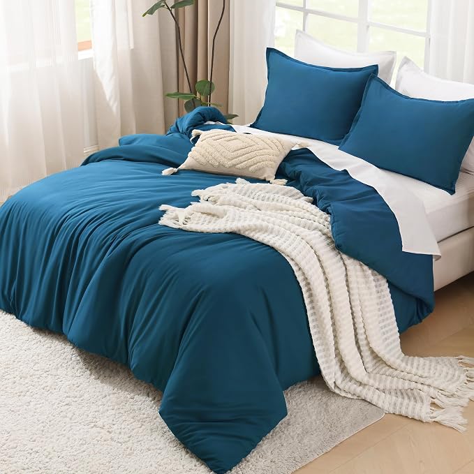 Litanika Teal Comforter Queen Size, 3 Pieces Turquoise Lightweight Solid - Image 4