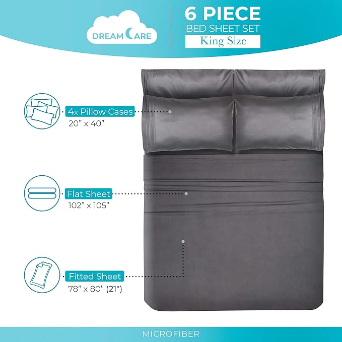 DREAMCARE King Size Sheets Set - Image 4