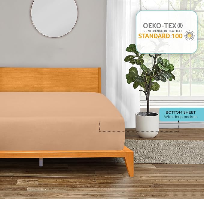 ROYALE LINENS 300 Thread Count 100% Long Staple Combed Cotton Fitted Sheet - Image 7