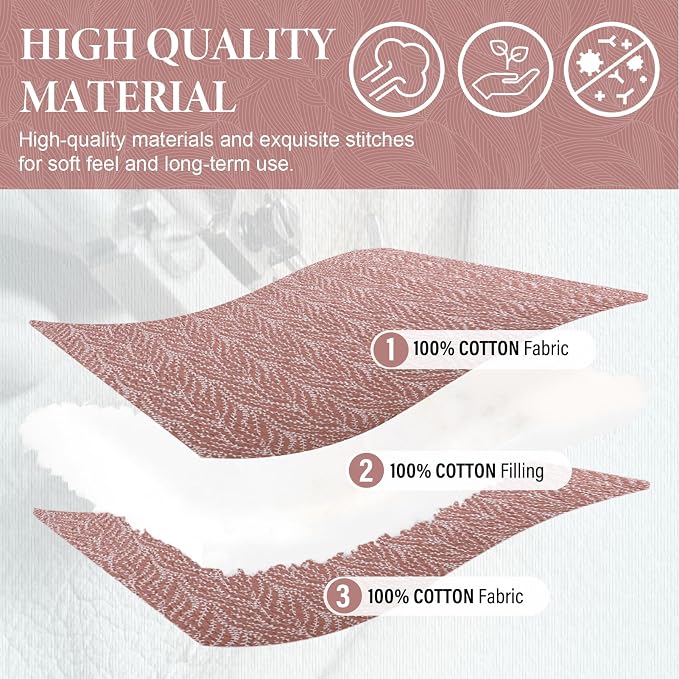 SahSahCasa Quilt Set King Size, 100% Cotton Quilt Bedding Set Bedspread - Image 5