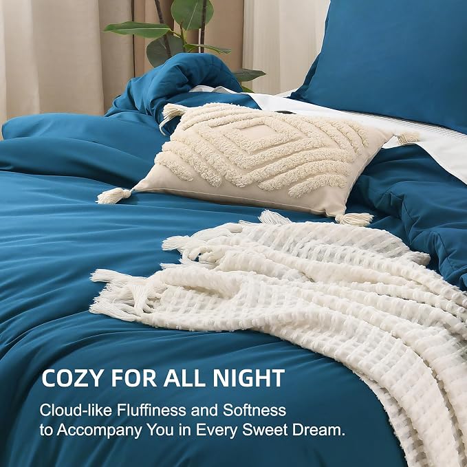 Litanika Teal Comforter Queen Size, 3 Pieces Turquoise Lightweight Solid - Image 7
