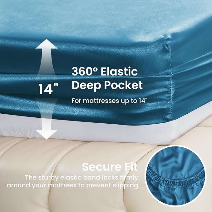 Love's cabin Full Size Satin Sheet Sets - Image 4