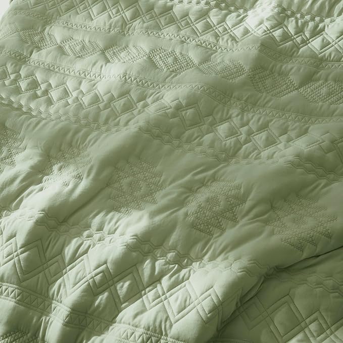 WDCOZY Boho Sage Green Twin Quit Size Bedding Sets - Image 5