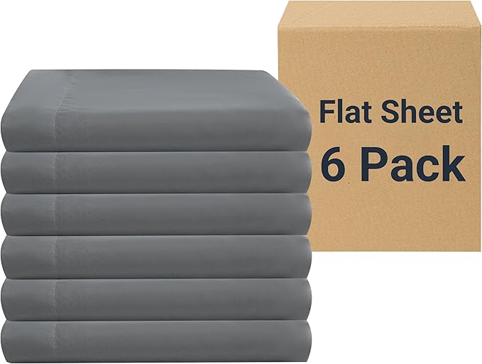 ZPECC Bulk Flat Sheets Only King Size 6 Pack, Easy Sort Top Bed Sheet by by ZPECC-ABrandThatHasBeenFocusedOnBabyProductsFor18Years