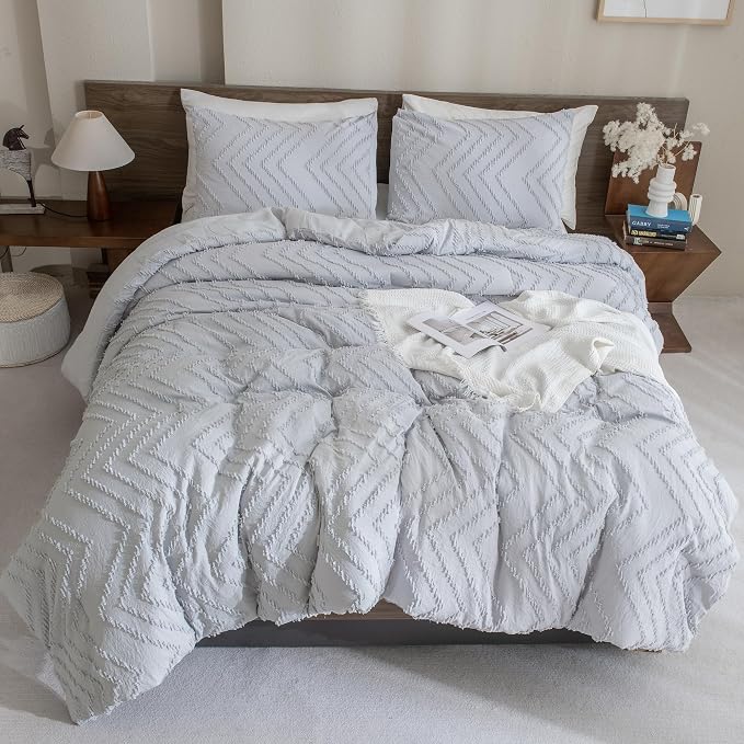 Andency Silver Grey Oversized Super King Plus Comforter Set 128x120, Extra - Image 6