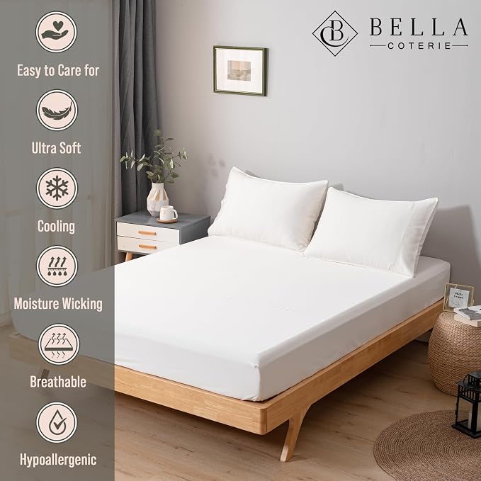 Bella Coterie King Size Fitted Sheet Only | Luxury Bamboo Viscose | 100% - Image 2